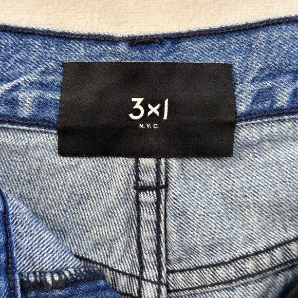 3x1 NYC Womens Distressed High-Rise Denim Shorts Sz 27 Ripped & Frayed Y2K Style - Picture 4 of 12